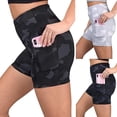 thumbnail image 3 of Women'sGymShortsYogaShortsSidePocketsWithPhonePocketTummyControlButtLiftQuickDryHighWaistYogaFitnessGymWorkoutShortsBottomsCam, 3 of 5