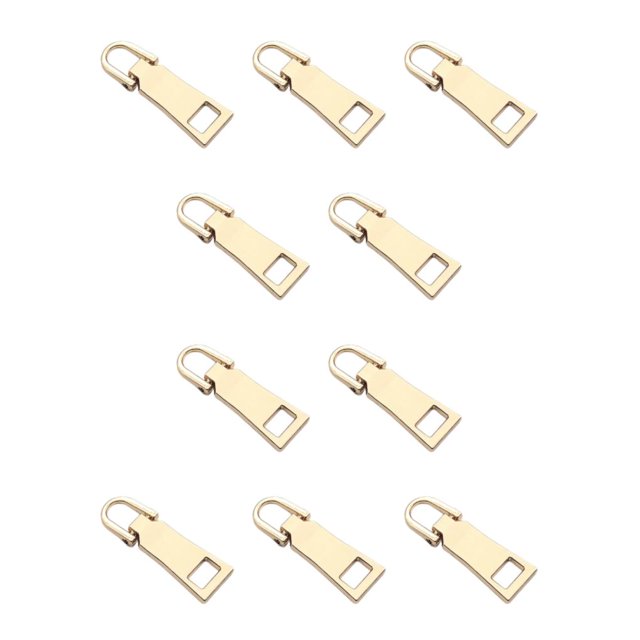 Jumpingount 3 unidades/juego de cremalleras reutilizables, lengüeta para tirar, cremalleras metálicas universales, cremalleras de repuesto, Número 3 * Oro 10piezas