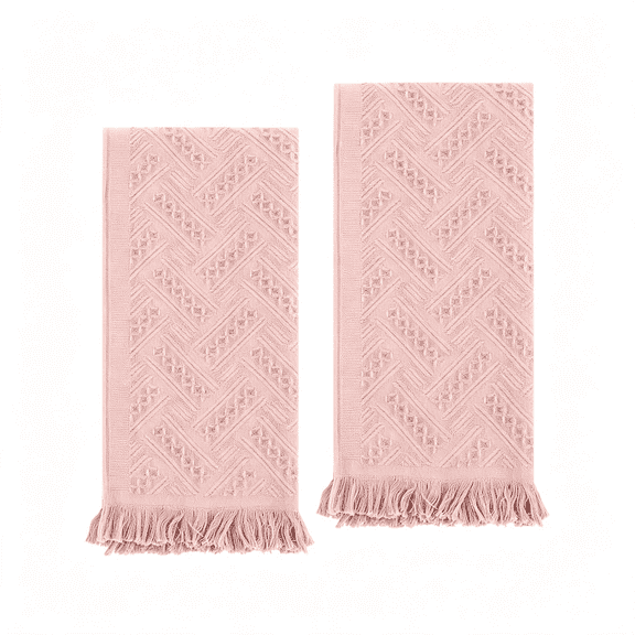 ARLAJO 2 Pcs Hand Towels Bathroom, 30×13 Inch Decorative Hand Towels | Turkish Soft Face Towel for Bathroom Decor Farmhouse Kitchen Hotel Spa Guest(Pink)