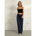thumbnail image 5 of KelaJuan Women Wide Leg Pants, High Waist Tie-up Loose Casual Long Trousers Streetwear with Pockets, 5 of 6