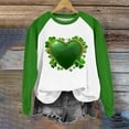 thumbnail image 2 of Womens St Patricks Day Tops Four Leaf Clover Shirt Green Long Sleeve Sweatshirt Crewneck Cute Pullover Tops St Patricks Day Shirts for Women, 2 of 5