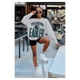 thumbnail image 3 of Women's Gameday Couture  Ash Philadelphia Eagles Fierce Focus Premium Oversized Fleece Pullover Sweatshirt, 3 of 4