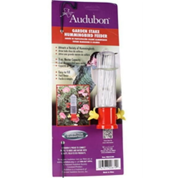 Audubon-woodlink  Garden Stake Hummingbird Feeder 3 Oz., Red