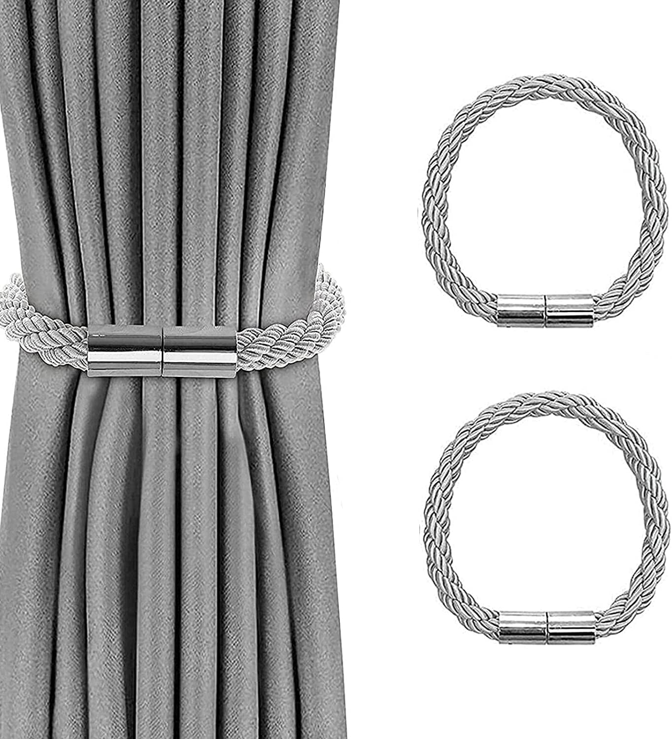 VEGCOO 2/4 Pack Strong Curtain Tiebacks Modern Simple Style
