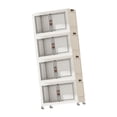 thumbnail image 2 of Abbracc Foldable Storage Cabinet Fashion Portable for Farmhouse Drawing Room Kitchen White 4 Layers 55 cm, 2 of 9