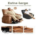 thumbnail image 3 of Danolapsi Oversized Wide Recliner Chair, Heat and Massage, PU Leather Large Manual Recliner for Adults, Easy Recline Mechanism and Comfort Lazy Chair with 1.5X Sponge Filling for Relaxation, 3 of 8