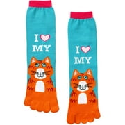 Women's I Love My Cat Toe Socks
