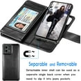 thumbnail image 4 of Tiflook Wallet Case for Motorola Moto G Stylus 5G (2023 Only) | XT2315, PU Leather ID Cash Credit Card Slots Holder Carrying Pouch Folio Flip Cover [Detachable Magnetic Hard Cases] Lanyard - Black, 4 of 7