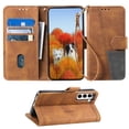 thumbnail image 1 of Compatible with Samsung Galaxy S21 FE Case, Wallet Flip Cover with Card Holder and Wrist Strap PU Leather Kickstand Caredit Card Slots Classic Phone Case Cover for Samsung Galaxy S21 FE,Brown, 1 of 14