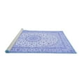 thumbnail image 2 of Ahgly Company Machine Washable Indoor Round Medallion Blue Traditional Area Rugs, 6' Round, 2 of 4