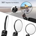 thumbnail image 4 of Espejo retrovisor para bicicleta, convexo HD, giratorio 360°, ajustable, gran angular, para manillar, color negro, par, 4 of 5