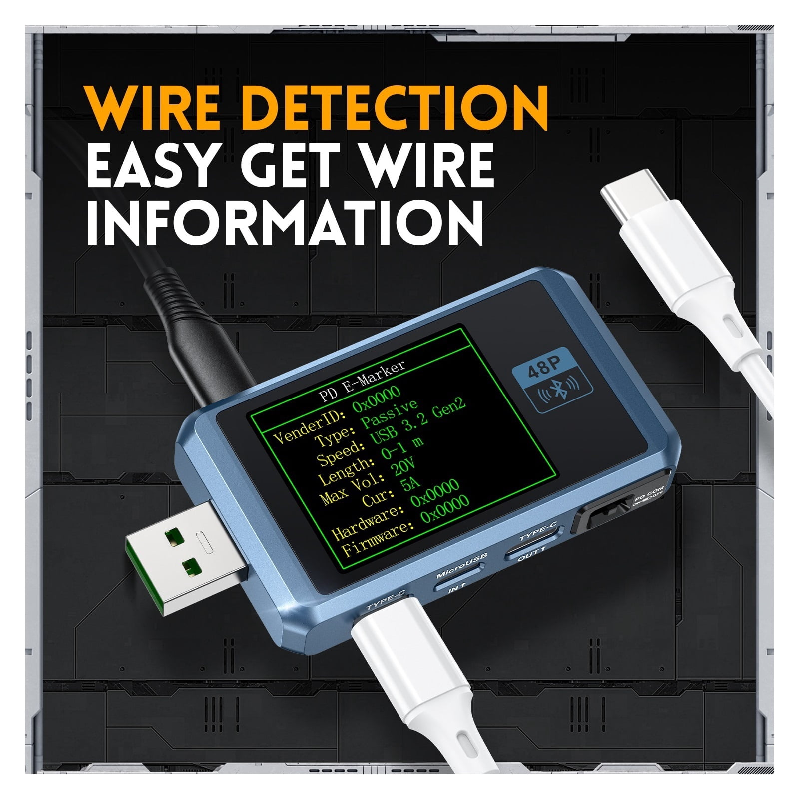USB Tester Voltmeter Ammeter TYPE-C Fast Charge Detection Trigger Capacity Ripple Measurement With CNC Metal Shell ,Live Data