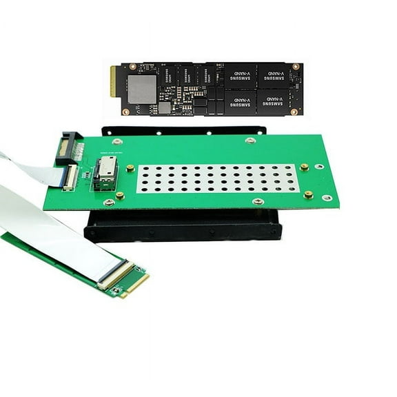 EDSFF E1.S NVMe SSD to M.2 M-key Card with 3.5 Bracket