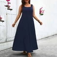 thumbnail image 4 of Sexy Vestido Casual para las Mujeres, Moda de Verano Cuello Cuadrado sin Mangas de Color Sólido para la Playa, la Fiesta Y Diario, 4 of 6