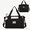 Black(with Shoulder Strap), variant on Expandable Travel Bag with Shoulder Strap for Men Women,3 Slash Pockets Airline Approved Personal Item Bag 18x14x8,Gym Bag with Wet Pocket,Underseat Foldable Duffel Bag Weekender Bag(Black)