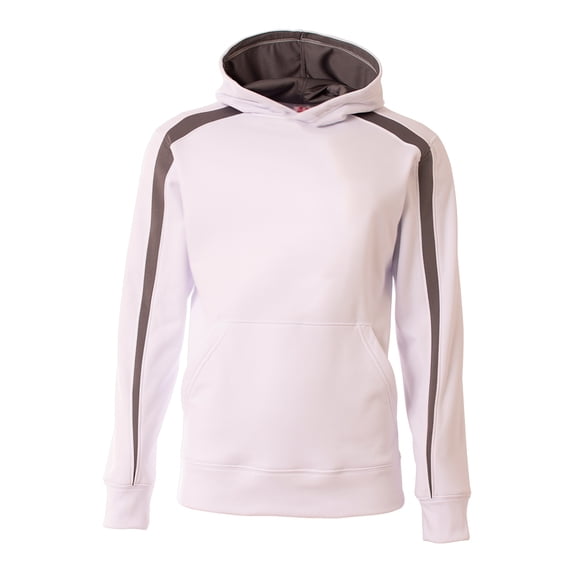 A4 Youth Spartan Fleece Hoodie For Youth Male in White/Graphite | NB4004