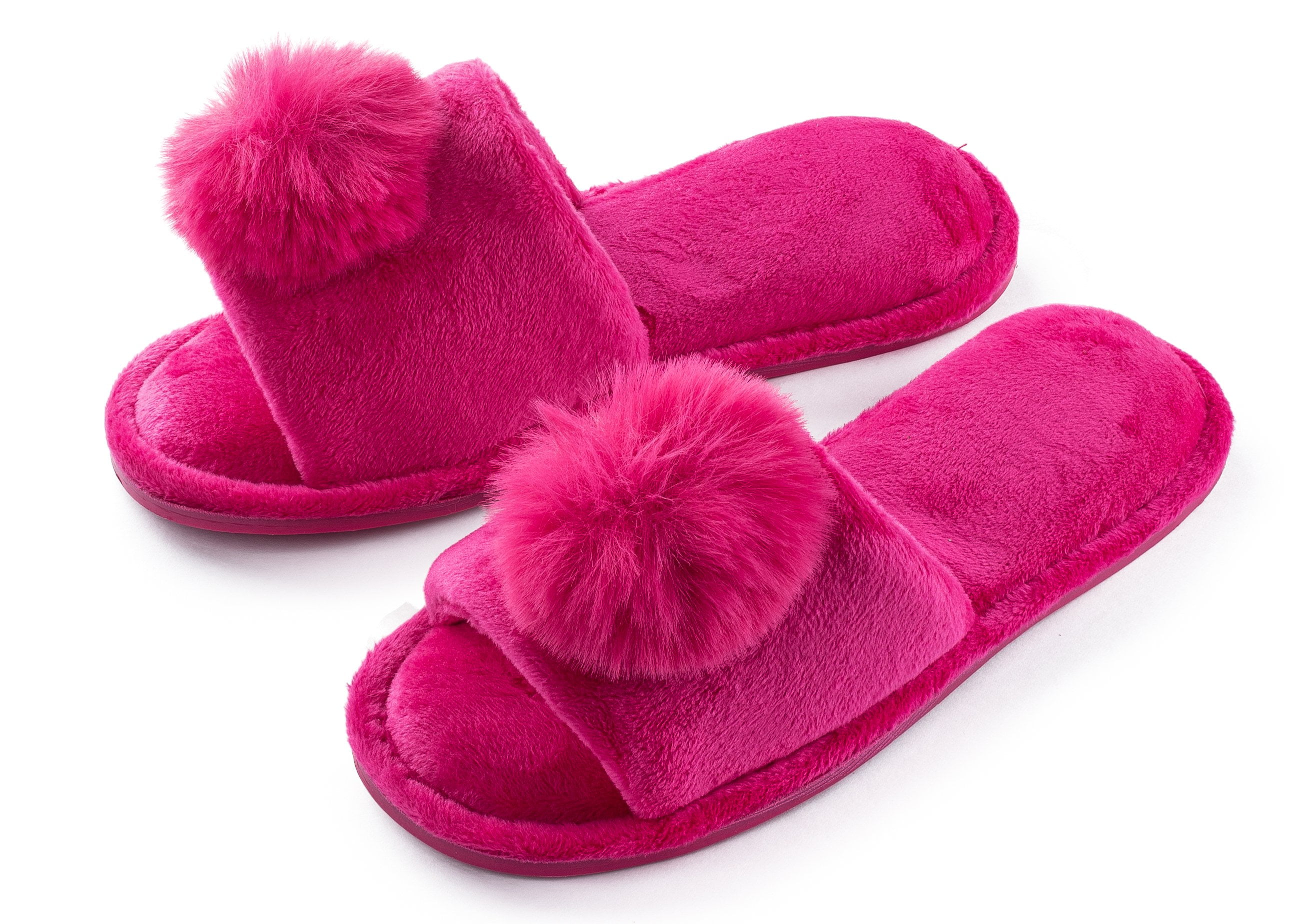 pink pom pom slippers