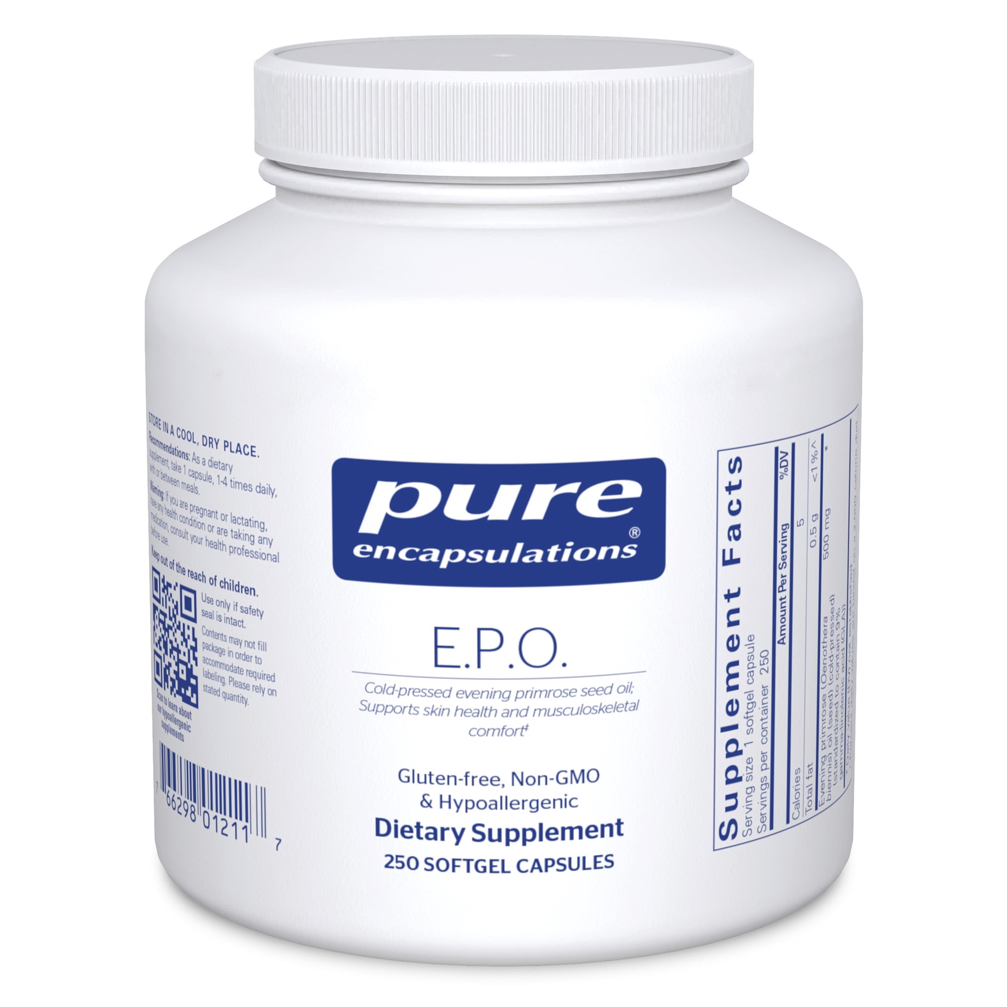Pure Encapsulations E.P.O. (Evening Primrose Oil) | Hypoallergenic Dietary Supplement Containing 9% GLA | 250 Softgel Capsules