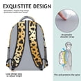 thumbnail image 4 of Leopard Print Backpack for School,Cute School Bag,Schoolbag with Adjustable Shoulder Straps & Padded Back,15.3"x11"x6.7", 4 of 4