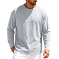 thumbnail image 3 of YODETEY Men’s Crew Neck Long Sleeve T‑Shirt, Stretch Moisture Wicking Active Shirts,Size S-3XL, 3 of 6
