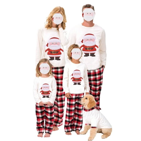 

Christmas Family Pajamas Matching Sets Cute Santa Claus Xmas Sleepwear for Family Kid Men Women