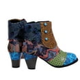 thumbnail image 5 of Leozcaa Ankle Boots for Women's Side Zipper Booties Chunky High Heel Fashion Retro Colourful Short Booties, 5 of 5