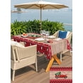 thumbnail image 4 of Outdoor Tablecloth with Umbrella Hole and Zipper, Red Christmas Truck Rectangle Table Cloth 60x84 Inch Waterproof Tablecloth, Xmas Tree Snowflake Plaid Wooden Picnic Table Cover for Patio Camping, 4 of 7