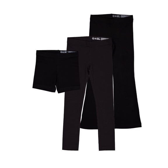 Wonder Nation Girls Bike Short, Legging & Flare Legging, 3-Pack, Sizes 4-18 & Plus