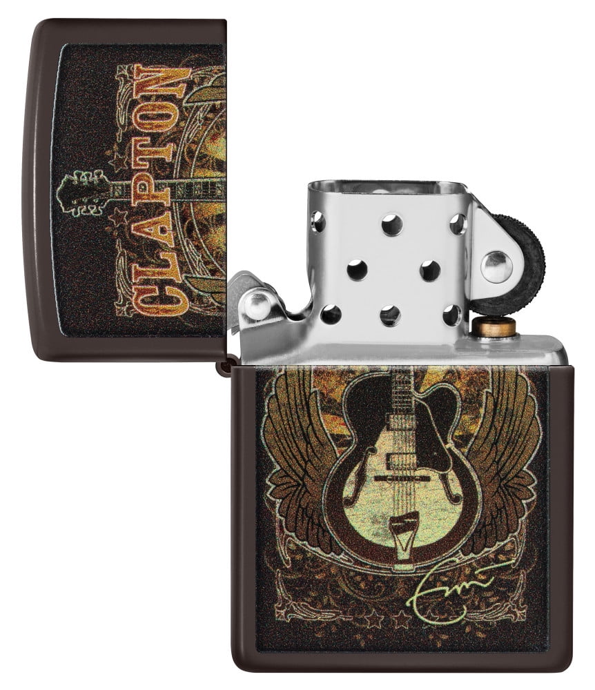 Zippo Eric Clapton Guitar Design Brown Pocket Lighter