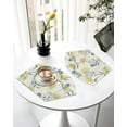 thumbnail image 5 of Round Table Placemats Set of 4 Vintage Floral Plant, Wedge Shape Place Mats for Dining Table, Heat-Resistant Washable Wipe Clean Table Mat Decoration 11.8x17.5 Inches, Yellow Blue, 5 of 6