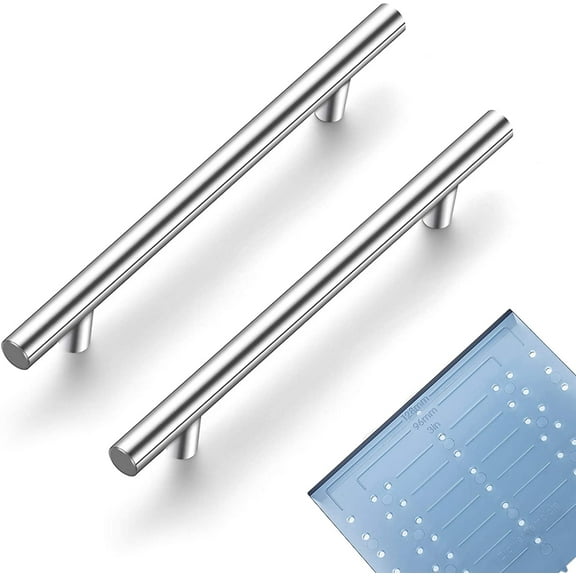 40 Pack | 7.38'' Cabinet Pulls Brushed Nickel Stainless Steel Kitchen Drawer Pulls Cabinet Handles 7-3/8”Length, 5” Hole Center with Mounting Template