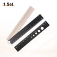 thumbnail image 3 of Kit de Reglas Plegables y Rectas Uxcell 30/15cm Protractor de Aleación de Aluminio con Borde Ondulado y Círculo Hueco para Hogar, Aula y Oficina, Negro-Dorado, 3 of 7