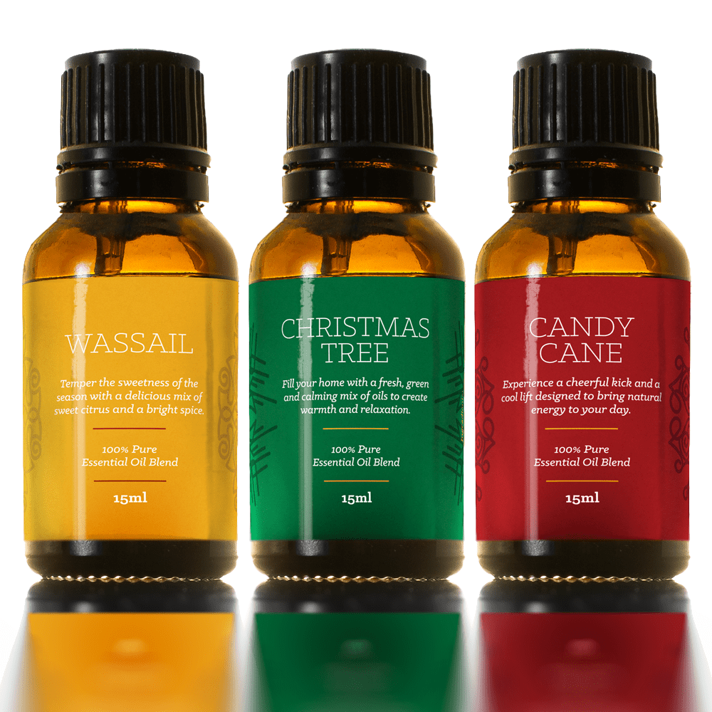 Holiday Essential Oil Blend Kit | Christmas Tree, Candy Cane and