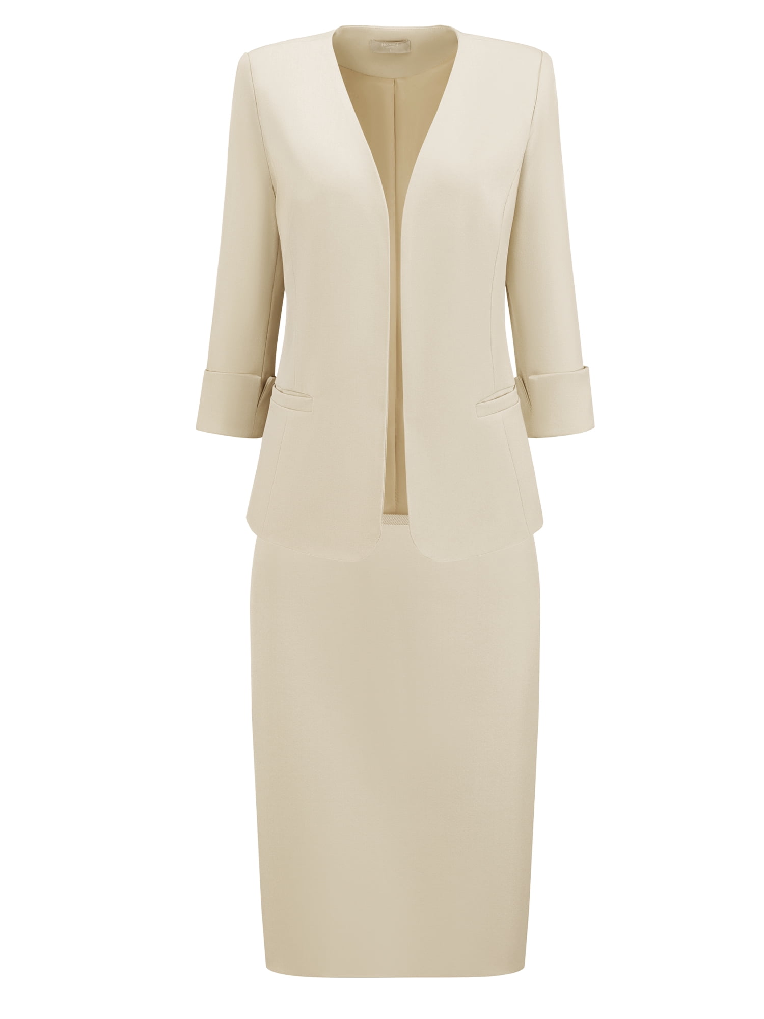 DARING DIVA Women's 2 Pieces Blazer and Skirt Work Business Outfits XL Beige