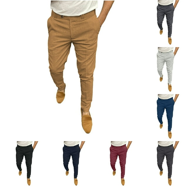Styesk Pantalon Homme Été Jambe Droite Quotidien Mince Décontracté Business