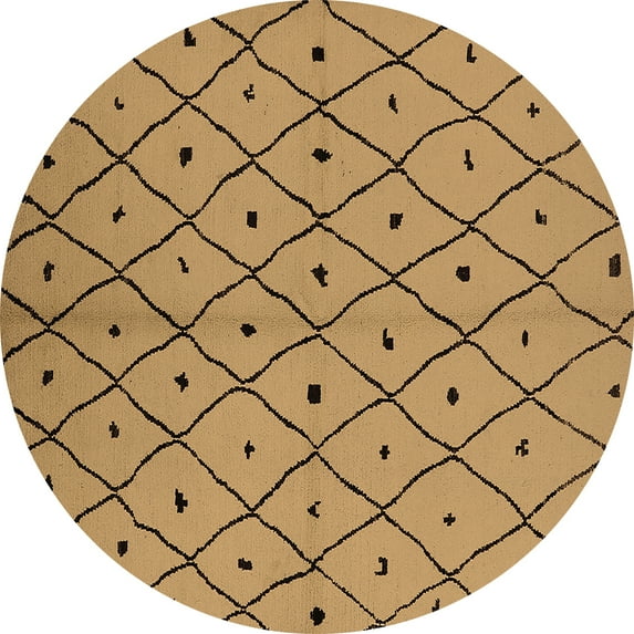 Ahgly Company Indoor Round Solid Brown Modern Area Rugs, 5' Round