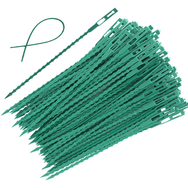 100 lazos ajustables para plantas de jardín, lazos giratorios de plástico flexible multiusos para enredadera segura (verde) Namotu PTL129
