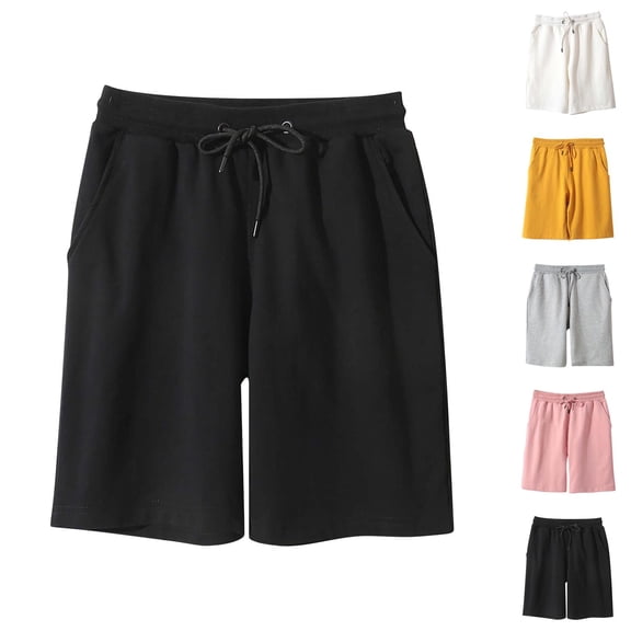 Mens Shorts Summer Casual Elastic Waist Soft Lightweight Breathable Beach Shorts with Pockets
