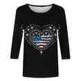 thumbnail image 3 of FAVIPT Womens Plus Size Fourth of July Shirts Red Blue and White Tie Dye Print Tees 3/4 Sleeve Crew Neck Blouses Casual Trendy Summer 2025 T Shirt Multicolor,M, 3 of 4
