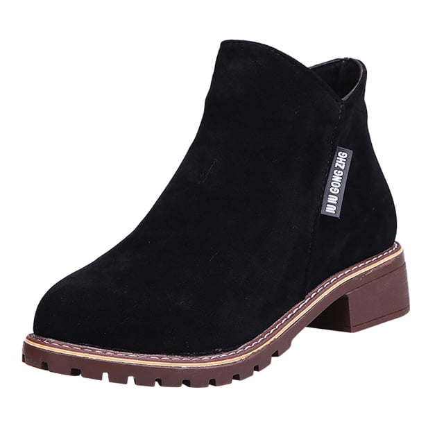 Bottines pour Femmes - Semelle Crantée Plateforme Dentelle pour Femmes Mode Talon Bas Rond Dentelle pour Femmes Talon Bas Western pour Femmes Boucle Bout en Cuir Chaussures pour Femmes Talon pour Femmes Tan