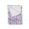 thumbnail image 2 of Blue and Pink Soft Flannel Fleece Throw Blanket, Summer Pattern with Leaves on Bubble Rounds in Vibrant Colors, Cozy Plush for Indoor and Outdoor Use, 60" x 80", Multicolor, by Ambesonne, 2 of 5