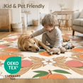 thumbnail image 4 of ODIKA 5'x7' Washable Area Rug Non-Slip, Chair-Friendly Fruit Garden Peach Branch Floral Border Cottage Style for Dining Room, Under Table, Home Office, 4 of 7
