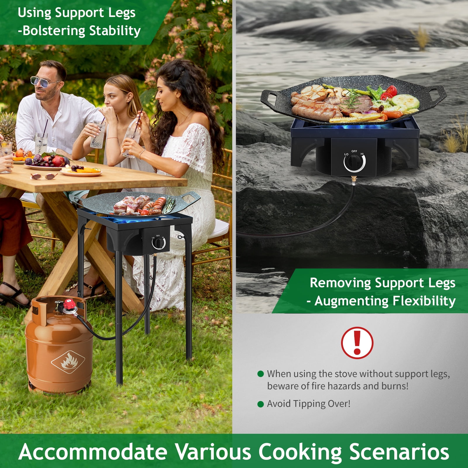 Ktaxon Single Burner Propane Camping Stove, Black