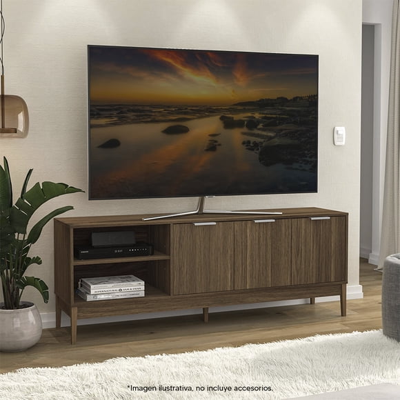 Mobi Mesa para Televisión de Madera Modelo Zircón Color Avellana