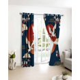 thumbnail image 3 of Japanese Style Blackout Curtains for Bedroom/Living Room, Thermal Insulated Kitchen Curtains, Modern Cranes Cherry Flower Wave Navy Blue Grommet Darkening Window Treatment Drapes 27.5"x39"x2, 3 of 8
