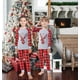 xiaxaixu Correspondant Pyjama de Famille Définit les Vêtements de Nuit de Noël PJ Imprimé Haut avec Bas de Plaid – image 6 sur 6