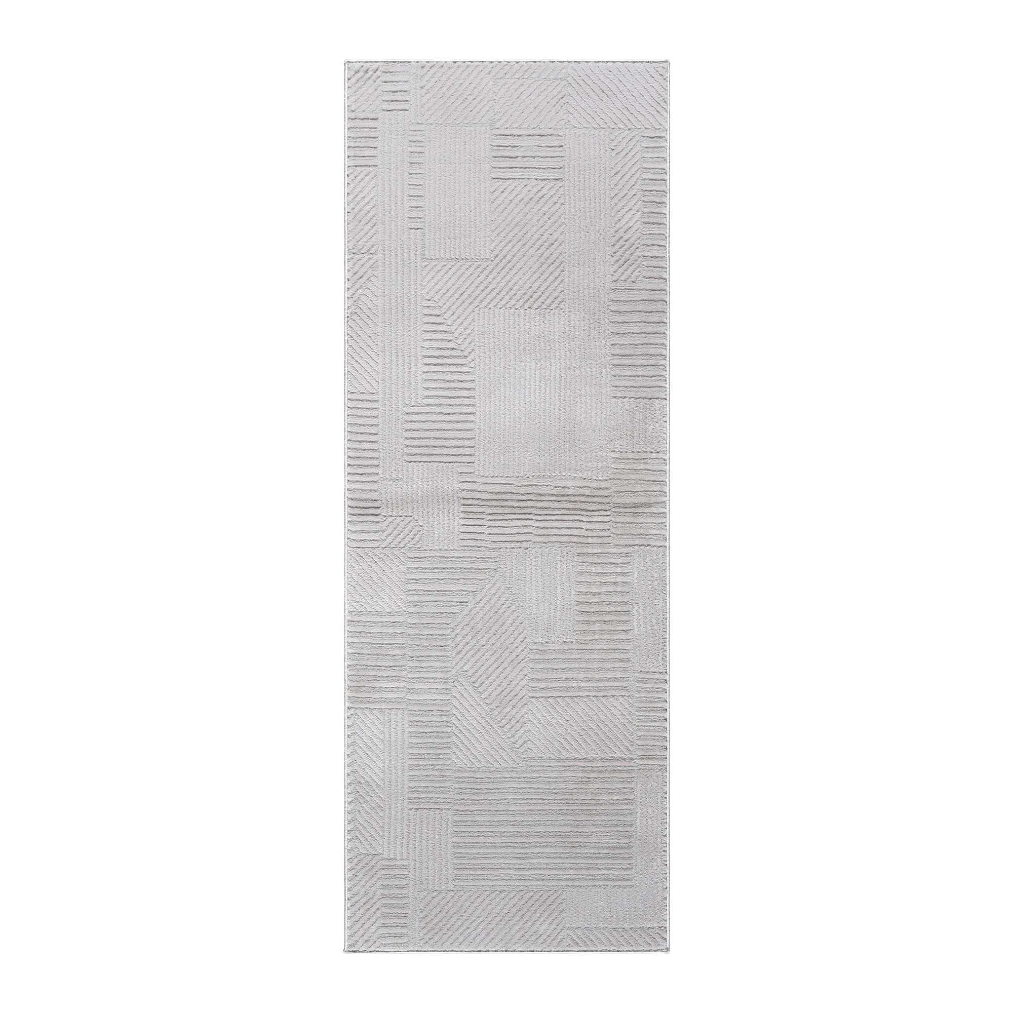 Arlo Dearra Modern Geometric Silver Area Rug, 2x6
