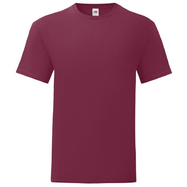 Fruit of the Loom - Camiseta Iconic 150 Hombres (Burdeos)