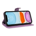 thumbnail image 4 of Dteck Pattern Case for iPhone 11,Magnetic Leather Butterfly Floral Embossed Flip Case Card Slots Wallet Stand Cover with Wrist Strap for iPhone 11,Purple, 4 of 7