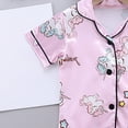 thumbnail image 5 of CAUYDY Toddler Baby Cotton Summer Pajamas Set Button Down Short Sleeve Tops Shorts Pjs 2pcs Boy Girl Solid Sleepwear Outfit(L101-Sky Blue,12-18 M), 5 of 7